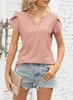 ASKSA Damen T-Shirt Blütenblatt Ärmel Aushöhlen Bluse Produktbild-Vorschau 4