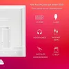 A white television set is shown on the left, with a graphic overlay on the right detailing various connection ports and their labels. Produktbild-Vorschau