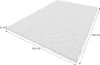 A white mattress topper is shown from a diagonal angle, with dimensions indicated by lines and text. Produktbild-Vorschau