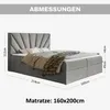 MOTIVENA Aspen Boxspringbett 160x200 Grau Samt (Jasmine Produktbild-Vorschau 7