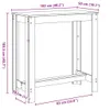 A line drawing of a bar table with dimensions indicated. Náhled obrázku produktu