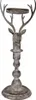 Clayre & Eef Kerzenständer Hirsch 17x14x42 cm Grau Metall Produktbild-Vorschau 2