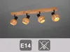 Deckenstrahler innen 4 flammig mit Holz und Lampenschirmen Produktbild-Vorschau 5
