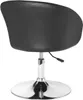 A black leather-look chair with a chrome base and adjustable height. Produktbild-Vorschau