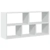 A white modular shelving unit with six compartments, displayed against a white background. Voir les images du produit