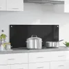 vidaXL Alzatina da cucina nera 100 x 40 cm Vetro temperato Anteprima dell’immagine prodotto 2