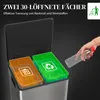 HOMCOM Kosz na śmieci do kuchni, 2 sztuki po 30 l, z Podgląd zdjęcia produktu 4