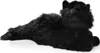 A black plush cat lying on its side, viewed from the back and side. Anteprima dell’immagine prodotto