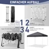 An instructional diagram showing the four steps to assemble a pop-up gazebo. Podgląd zdjęcia produktu