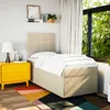 vidaXL Boxspringbett mit Matratze Creme 80x200 cm Stoff Produktbild-Vorschau 3