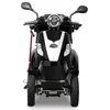 Front view of a black and white electric scooter. Produktbild-Vorschau