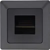 A close-up studio shot of a dark gray square LED recessed light fixture. Produktbild-Vorschau