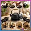 ASATO Gusseisen-Teekanne 0,9 l Set mit 4 Teeschalen und Produktbild-Vorschau 2