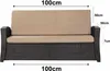 Bankkissen 100×50×50x7 cm beige – Sitzkissen für Gartenbank Produktbild-Vorschau 2