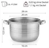Edelstahl Kochtopf 4 L mit Glasdeckel - Suppentopf 20 cm Produktbild-Vorschau 2