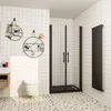 Duschspa Doppeltür 120x195cm Nischentür Schwarz Duschtür Produktbild-Vorschau 1