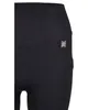 Close-up of the waistband and upper thigh area of black riding leggings. Produktbild-Vorschau