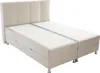 A beige boxspring bed with a headboard and two mattress bases, shown against a white background. Produktbild-Vorschau