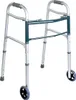 Déambulateur pliable en aluminium à 2 roues et 2 embouts Voir les images du produit 1