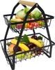 UISEBRT Obstkorb 2 Stöckig Obst Etagere Obstschale Metall Produktbild-Vorschau 11