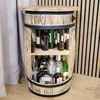 Dekorative Holzfass-Bar mit großer Platte und Produktbild-Vorschau 6