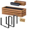 Holz Pflanzkasten Blumenkasten rechteckig – braun Produktbild-Vorschau 1