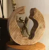 Skulptur Push and Work 29 x 28 cm Black Gold Mangoholz Alu Produktbild-Vorschau 16