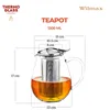 Teekanne mit Filter, Thermoglas, Wilmax, 1,3 l Produktbild-Vorschau 4