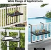 Collage of a folding balcony table being used in different outdoor settings: balcony, backyard, and poolside. Náhled obrázku produktu
