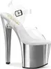 ENCHANT-708 Uni Sandale von Pleaser, Transparent Silber , Produktbild-Vorschau 1