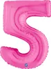 Riesenzahl Folienballon 40"/102cm | Pink Zahl: 5 Produktbild-Vorschau 1