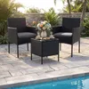 COSTWAY Polyrattan Gartenmöbel Set, 3-tlg. Balkonmöbel mit Produktbild-Vorschau 8