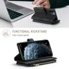 A product image showing a phone case with a kickstand feature and a zipper pocket. Produktbild-Vorschau