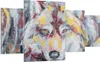 Bild auf Leinwand - Leinwandbild - 4 Teile - Öl Wolf Hund - Produktbild-Vorschau 1