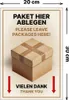 Hinweisschild Pakete hier ablegen 30x20cm Alu/Dipond Produktbild-Vorschau 2