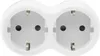 A white double European-style electrical outlet adapter. Anteprima dell’immagine prodotto