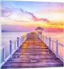 Bilder auf glas - Sonnenuntergang Wasser Brücke Horizont - Produktbild-Vorschau 1