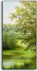 Dekor Leinwand Uhr Wandbilder 30x60 Malerei Wald Bäume Produktbild-Vorschau 1