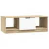 vidaXL Table basse en bois blanc et chêne Sonoma 102x50x36 Voir les images du produit 1