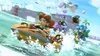 Characters from Mario Kart racing on jet skis in the ocean. Produktbild-Vorschau