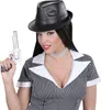 Mafia Trilby Rocker Kopfbedeckung Kunstleder Produktbild-Vorschau 6