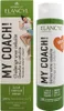 A product box and bottle for Elancyl My Coach! cellulite treatment. Podgląd zdjęcia produktu