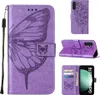 Lederhülle für Samsung Galaxy S23 FE Schmetterling Prägung Produktbild-Vorschau 1