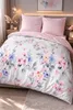 Baumwolle Bettwäsche 240x220cm 3-teilig Set Rosa Weiß Produktbild-Vorschau 1