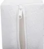 Close-up of a white zippered mattress cover, partially unzipped to reveal the padding. Produktbild-Vorschau