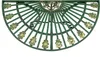 A green metal half-round table with gold leaf accents, displayed against a white background. Náhled obrázku produktu