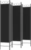 A black room divider with a metal frame. Náhled obrázku produktu