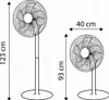 Ventilateur de sol 50W 3 modes Réglage de la hauteur 93-123 Voir les images du produit 6