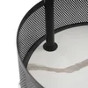 Close-up view of the base of a black metal garment rack with a white surface and gray marbling. Podgląd zdjęcia produktu