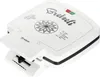 A white waffle maker with black trim and branding. Voir les images du produit